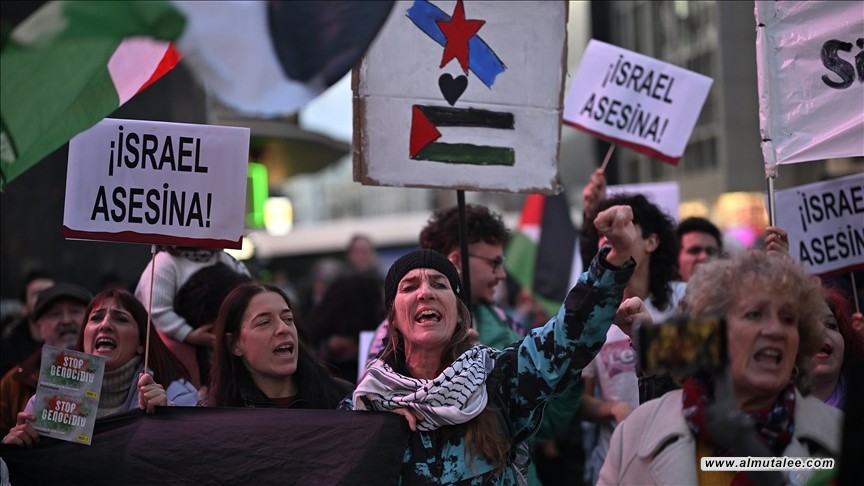 مدريد: احتجاجات على استمرار الإبادة الإسرائيلية في غزة