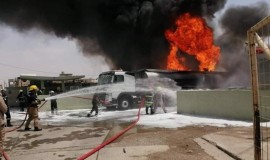 حريق كبير يلتهم مبنى مستشفى أزادي في محافظة كركوك